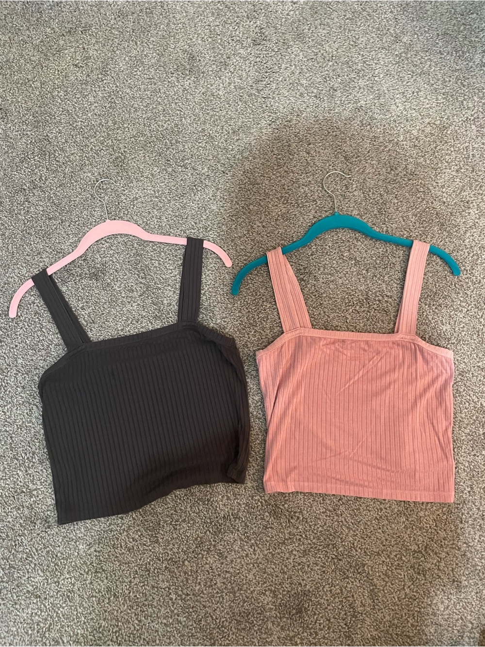 Bundle American Eagle Soft & Sexy Ribbed Crop Tanks M LN Baby Pink Grey